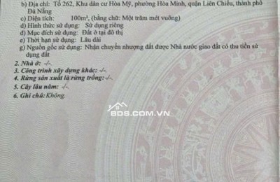 CẦN BÁN NHANH NHÀ C4 HÒA MỸ 1 - THÔNG THÍCH QUẢNG ĐỨC